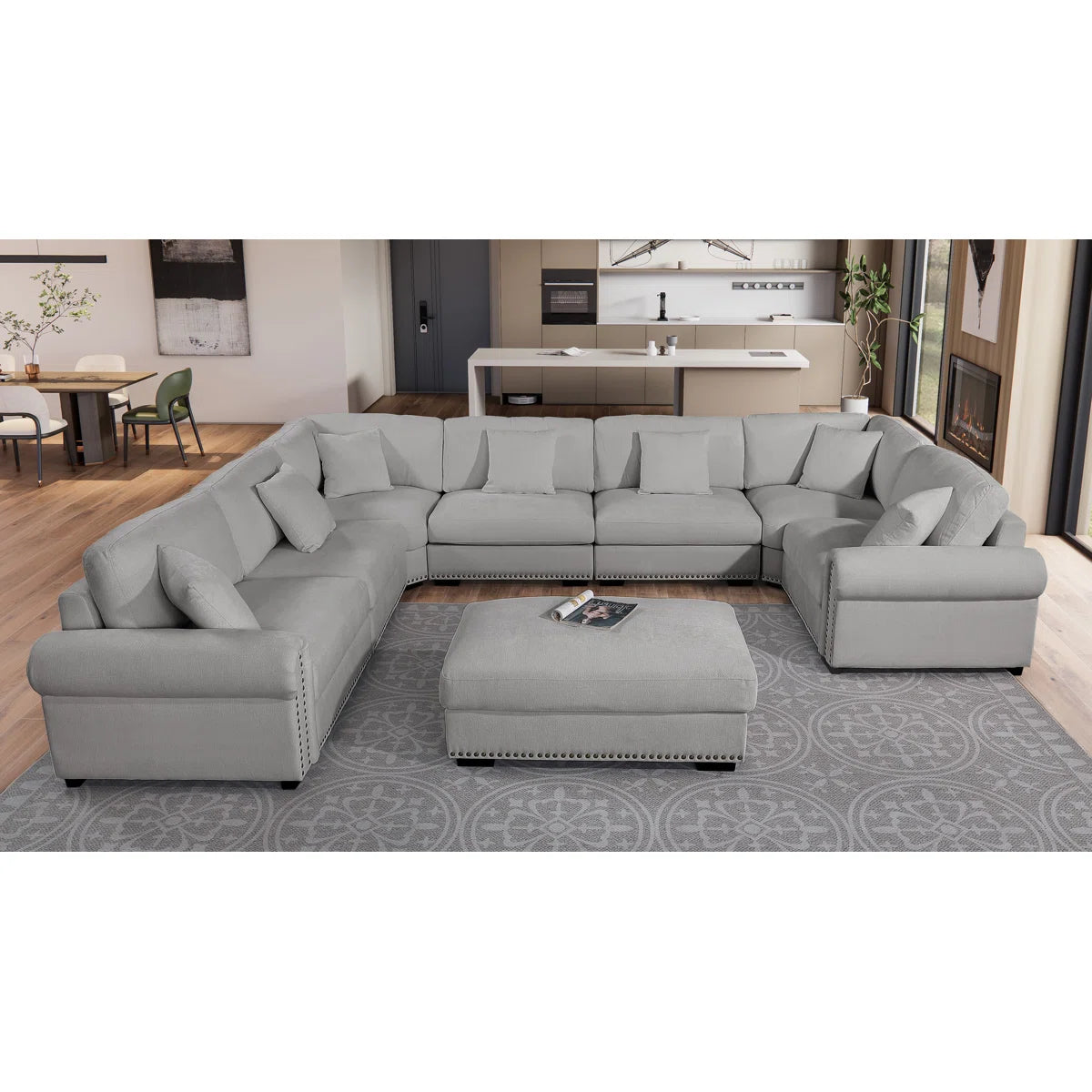 7 Seater Sofa Set: Reversible 8 Seater Corner Sectional Sofa