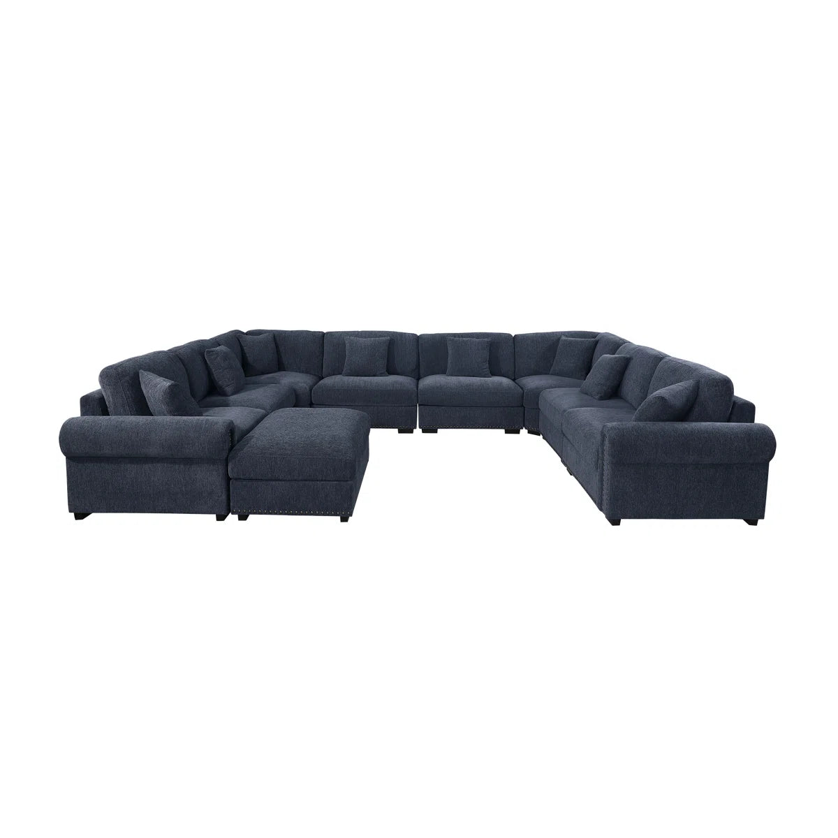 7 Seater Sofa Set: Modern Fabric Reversible Corner Sectional