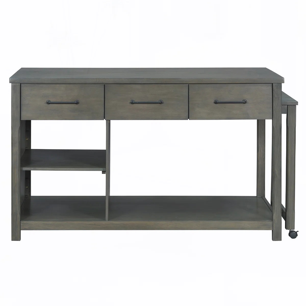 Kitchen Island Table with Expandable Countertop, Power Outlets & Storage – Retro Style for Modern Homes