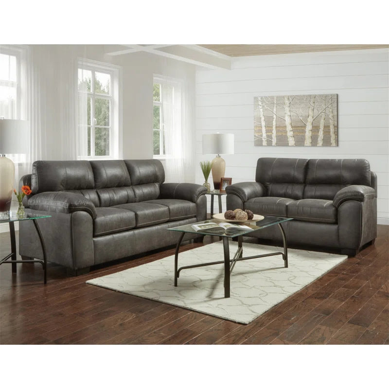 Luxury Sofa Sets: Farlend 4-Piece Ash Brown Fabric Sofa Set with Pillow-Top Arms