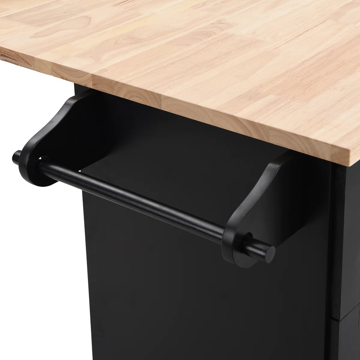 Kitchen Island Table: 50.3" Wide Farmhouse Style with Drop Leaf, Storage & 2 Bar Stools