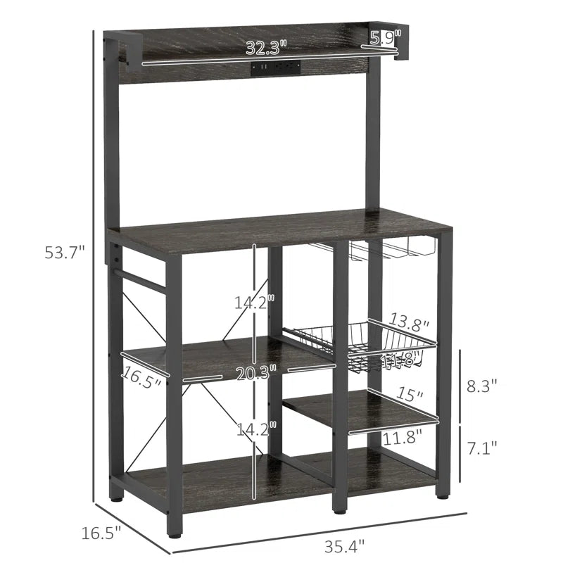 Kitchen Racks: 35.4'' Standard Composite Baker's Rack Compatible with Microwaves