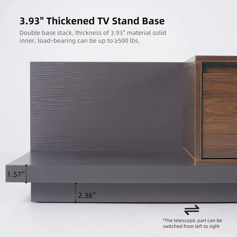 tv panel: 79"-130" Extendable TV Stand with Three Spacious Drawers