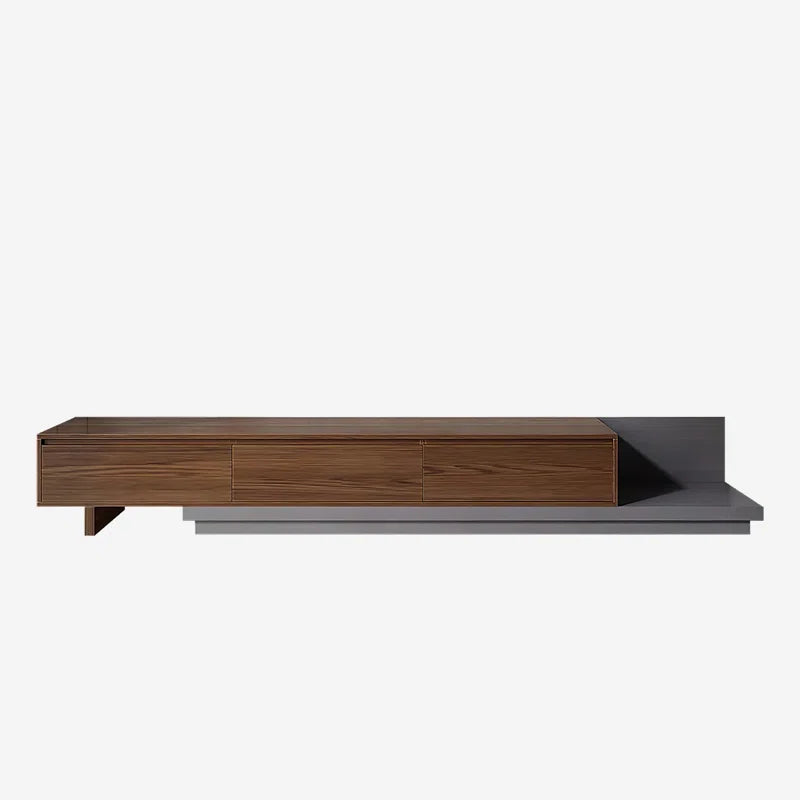 tv panel: 79"-130" Extendable TV Stand with Three Spacious Drawers