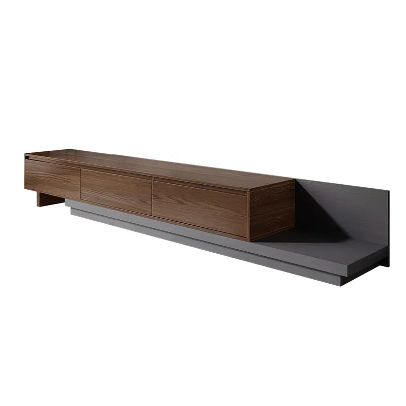 tv panel: 79"-130" Extendable TV Stand with Three Spacious Drawers