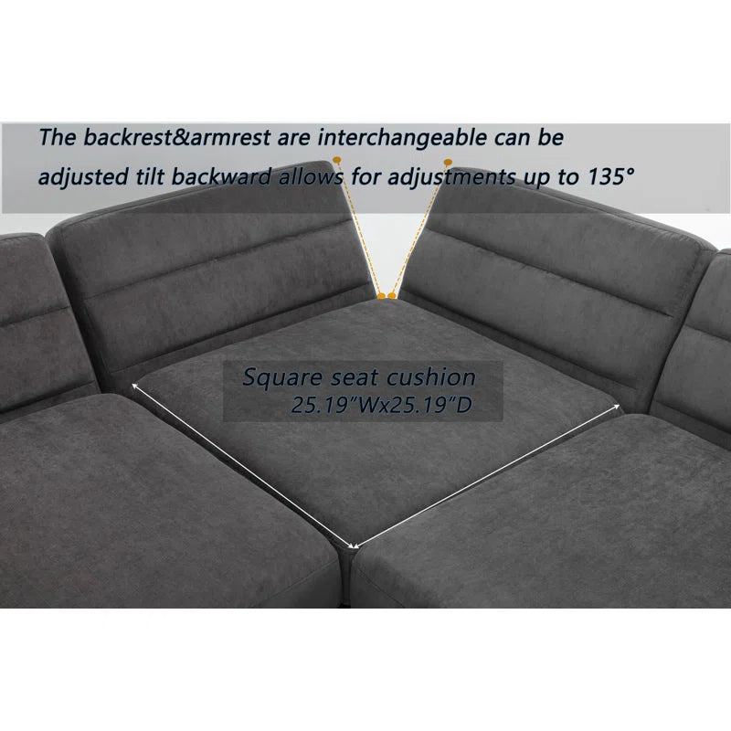 Luxury Sofa Sets: 7-Piece Modular Sectional Sofa Set with Storage and Toss Pillows
