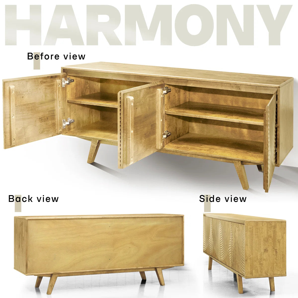 tv panel: Entertainment center fits 75" TVs, features sleek design and media storage