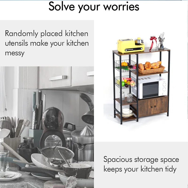 Kitchen Racks: 31.5'' Baker's Rack made of Steel with Microwave Compatibility