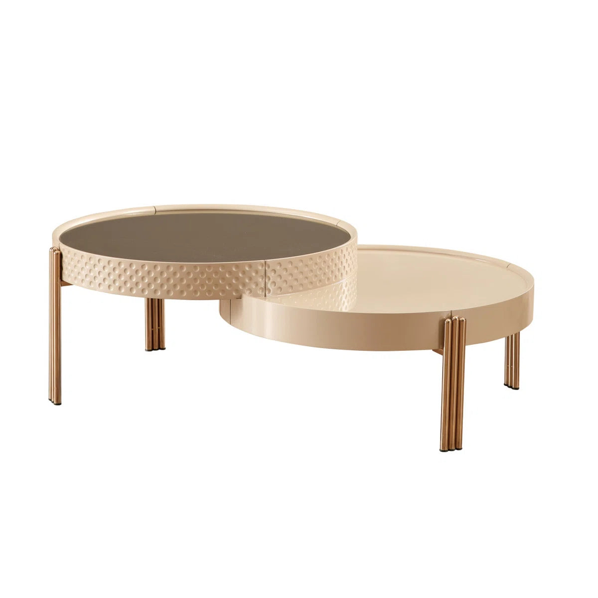 Luxury Sofa Sets: 5-Piece Cream Velvet Sofa Set with Rose Gold Legs & Coffee Table