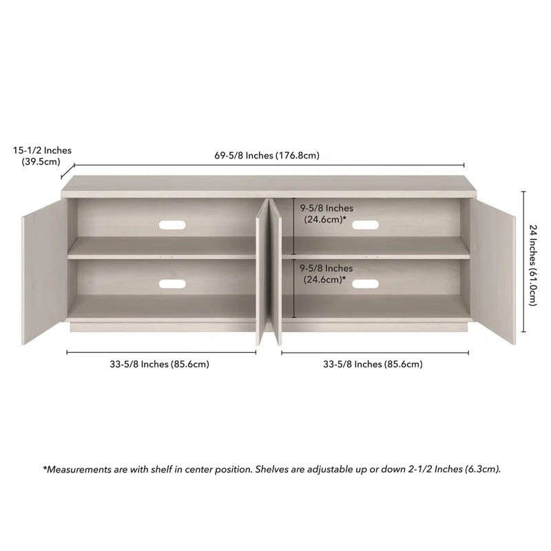 tv panel: Modern TV Console for 75" Screens with Storage and Sleek Design