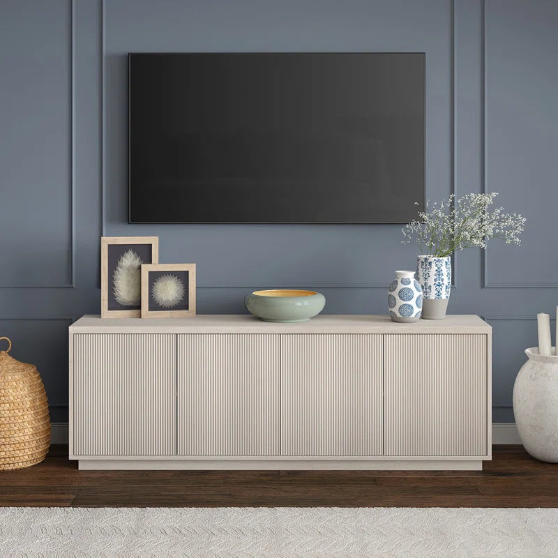 tv panel: Modern TV Console for 75" Screens with Storage and Sleek Design