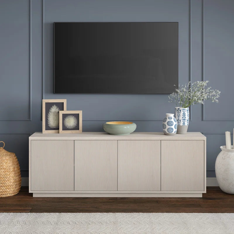 tv panel: Modern TV Console for 75" Screens with Storage and Sleek Design