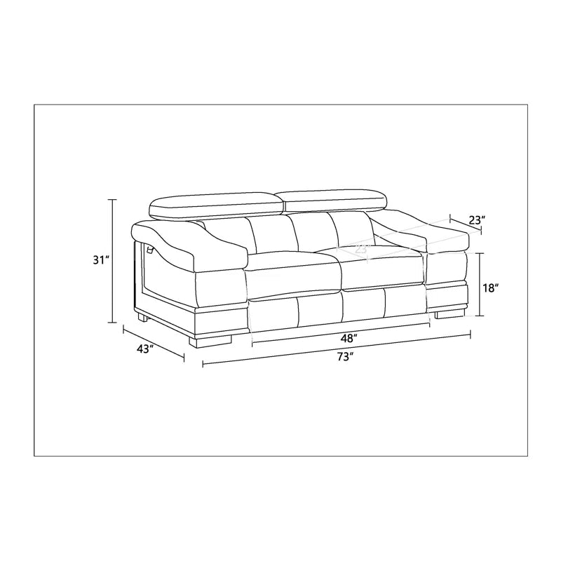 Luxury Sofa Sets: Hawkesbury Common 3-Piece Top Grain Italian Leather Sofa Set with Adjustable Headrests