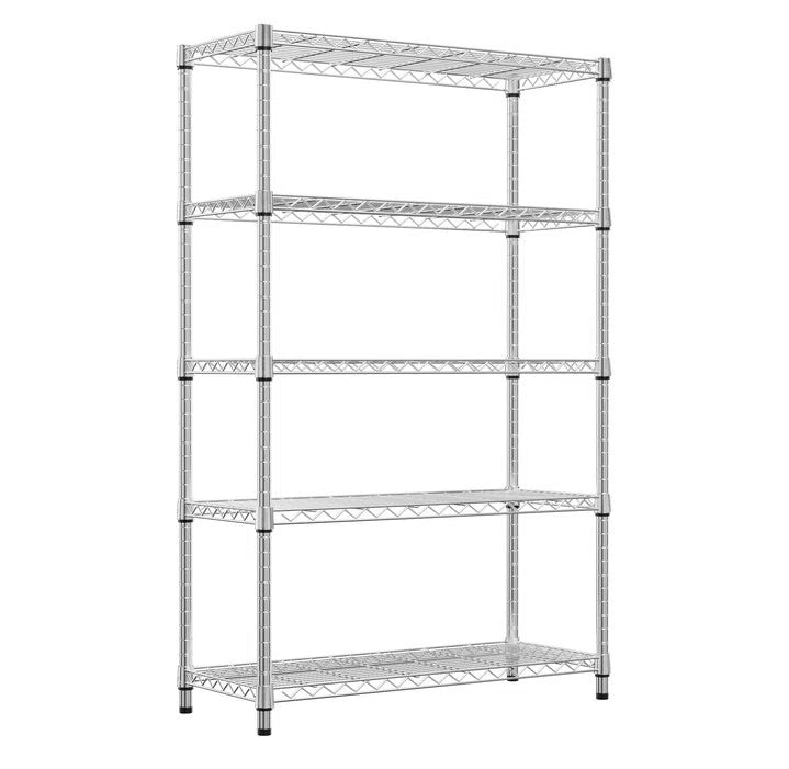 Kitchen Racks: 5-Tier sturdy steel storage shelving unit with movable shelves