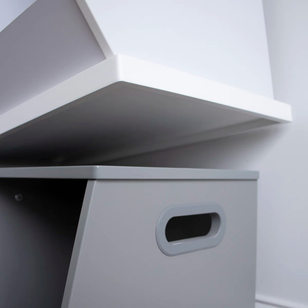 Kids Toy Storage Unit: 2-Compartment Wooden Organiser with Side Handles