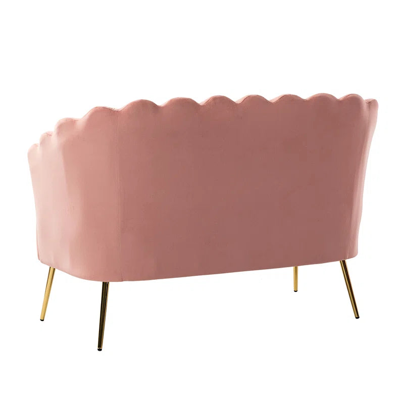 Luxury Sofa Sets: Pink Velvet 3-Piece Glam Barrel Living Room Set with Gold Legs