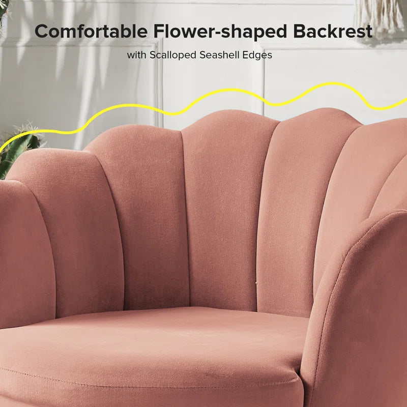 Luxury Sofa Sets: Pink Velvet 3-Piece Glam Barrel Living Room Set with Gold Legs