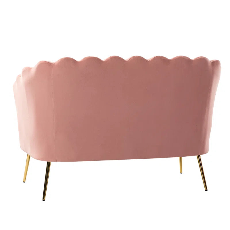 Luxury Sofa Sets: Pink Velvet 3-Piece Glam Barrel Living Room Set with Gold Legs