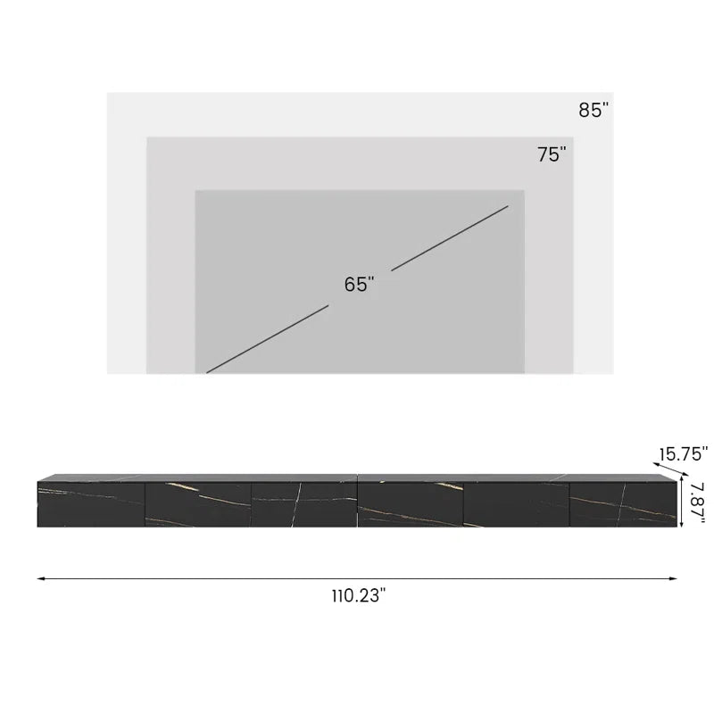 tv panel: Wall Mounted TV Console with Drawers, Solid Wood, Fully Assembled Design