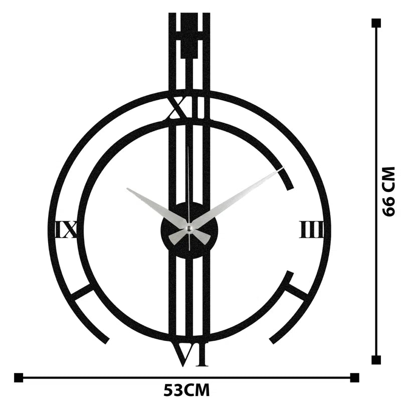 Home Decor: Metal Wall Clock Black