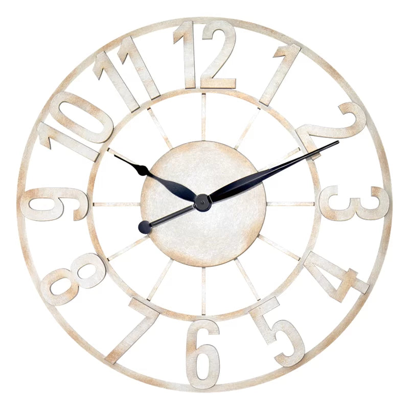 Home Decor: Metal Wall Clock White