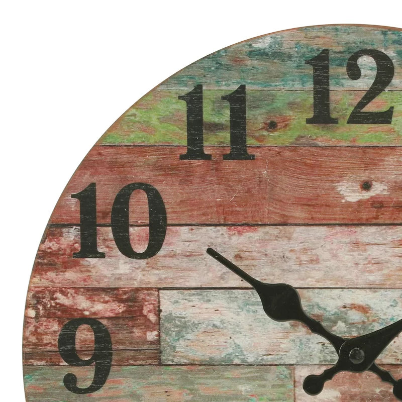 Home Decor: Multicolor Wood Wall Clock