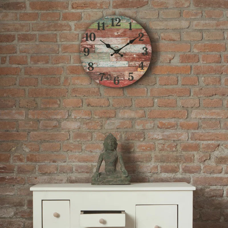 Home Decor: Multicolor Wood Wall Clock