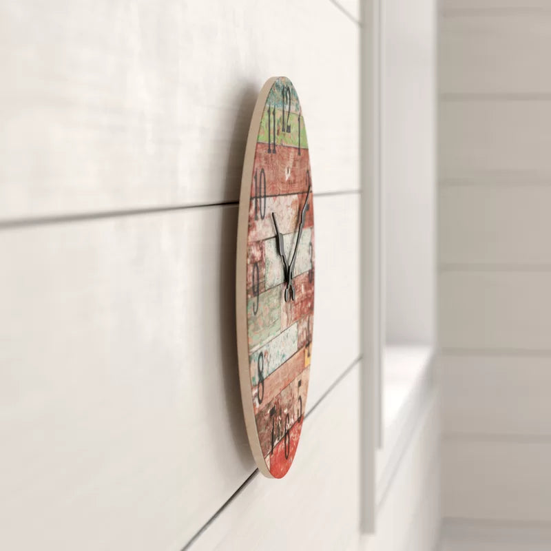 Home Decor: Multicolor Wood Wall Clock