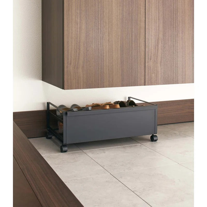 Shoe Rack: Home Rolling Shoe Rack, Steel, Holds 4 shoes, 6 heels, Wheels