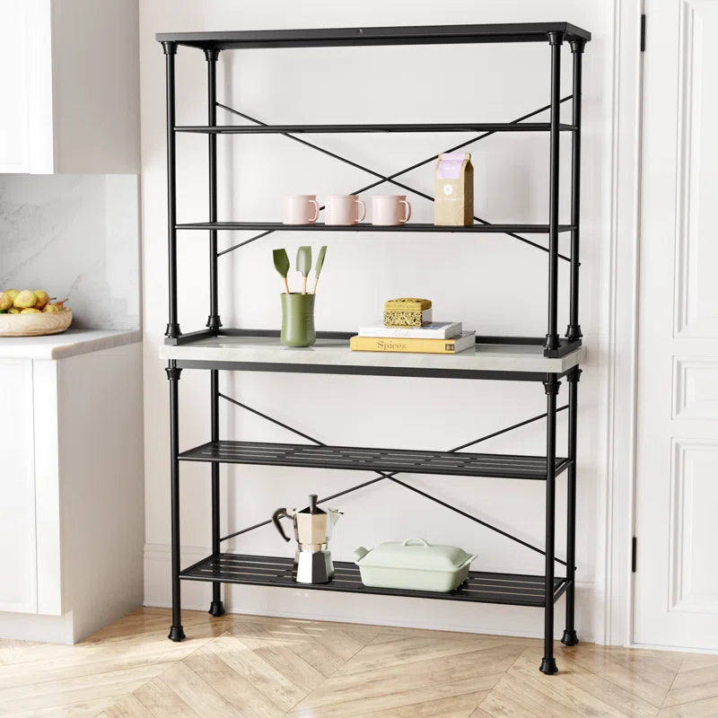 Kitchen Racks: Modern 5-Tier Metal Kitchen Baker's Rack with Open Shelving
