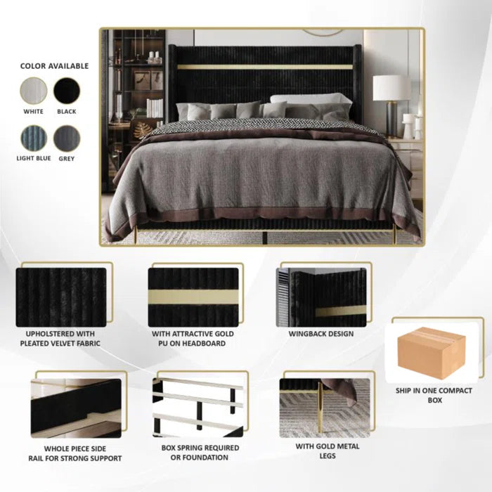 Hydraulic Bed: Anaika Upholstered Bed
