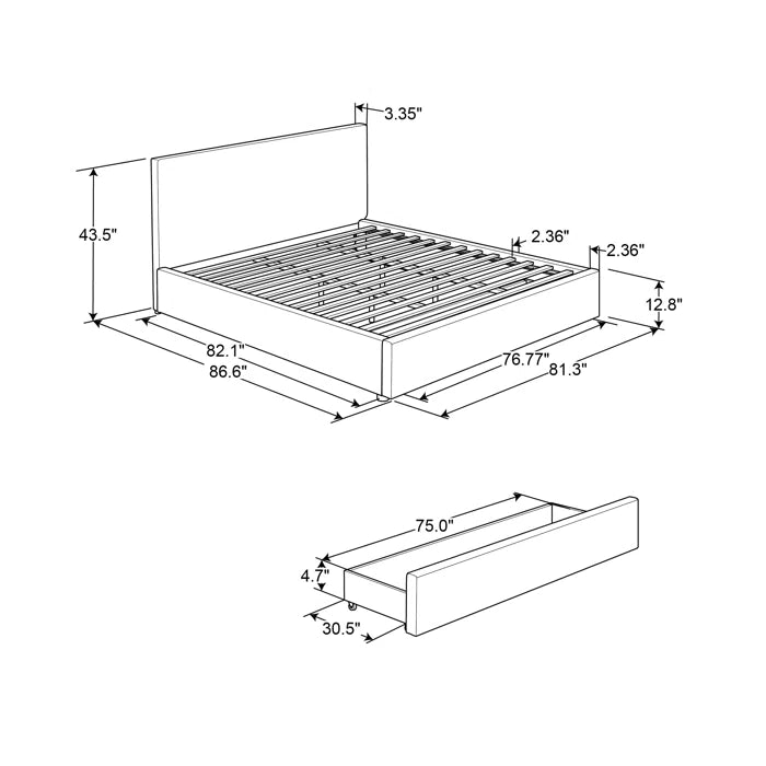 Hydraulic Bed: Barclay Upholstered Storage Bed