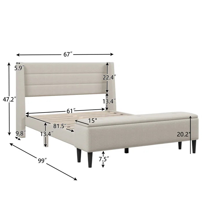 Hydraulic Bed: Bestar Upholstered Storage Bed