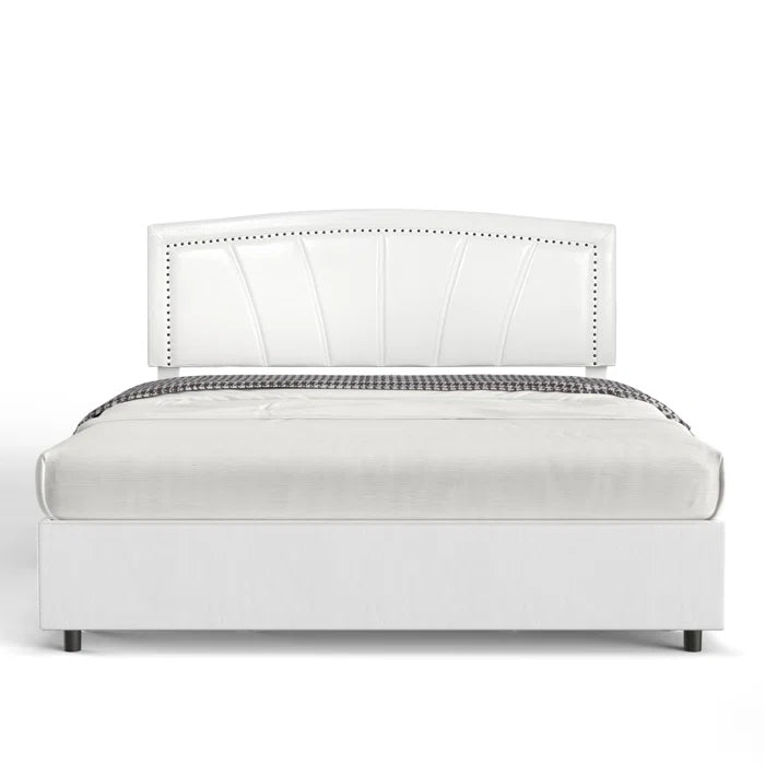 Hydraulic Bed: Faux Leather Storage Bed Queen Size