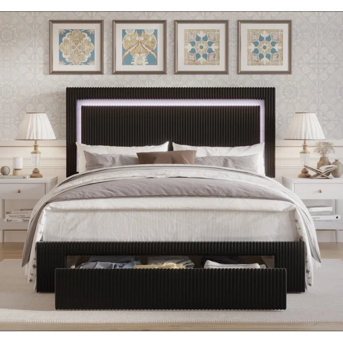 Hydraulic Bed: Gouker Upholstered Storage Bed
