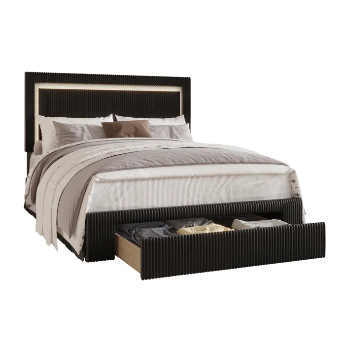 Hydraulic Bed: Gouker Upholstered Storage Bed