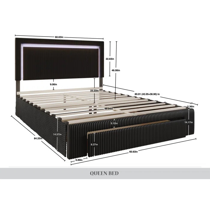 Hydraulic Bed: Gouker Upholstered Storage Bed
