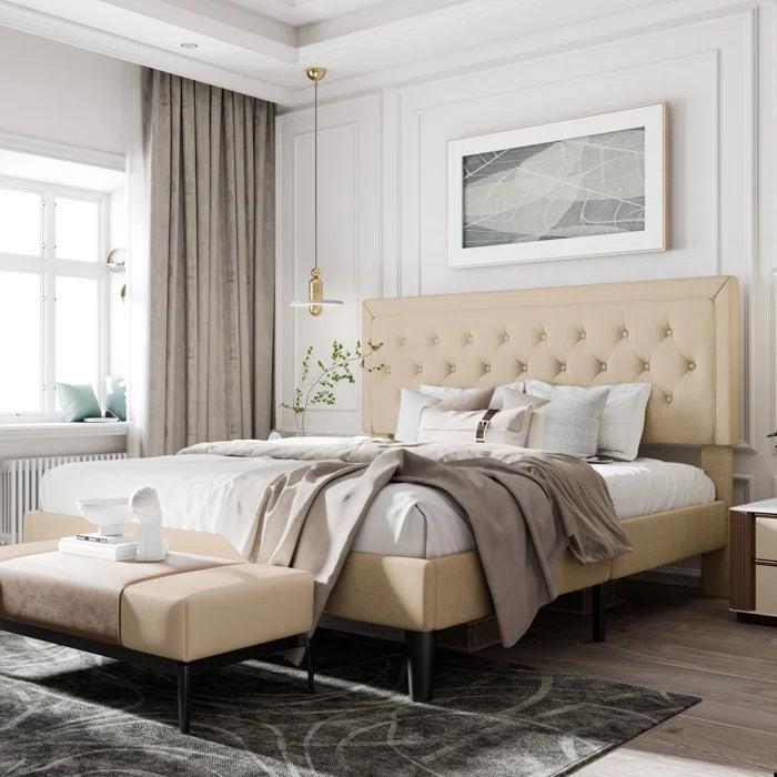 Hydraulic Bed: Hegg Tufted Upholstered Platform Bed