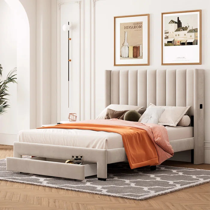 Hydraulic Bed: Kroeker Upholstered Storage Bed