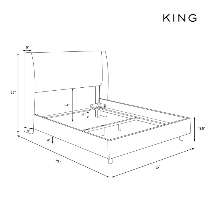 Hydraulic Bed: Tilly Upholstered Bed