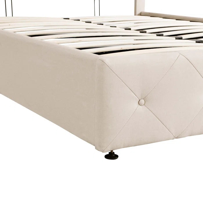 Hydraulic Bed: Upholstered Platform bed with a Hydraulic Storage System