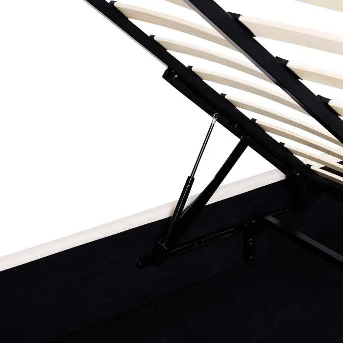 Hydraulic Bed: Upholstered Platform bed with a Hydraulic Storage System
