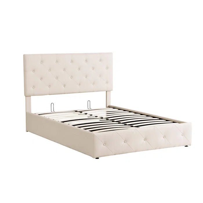 Hydraulic Bed: Upholstered Platform bed with a Hydraulic Storage System