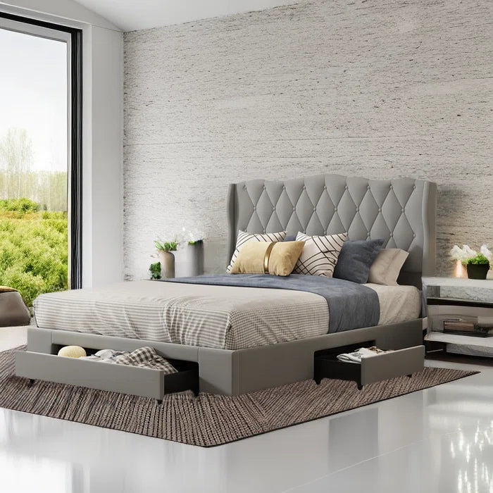 Hydraulic Bed: Upholstered Storage Bed