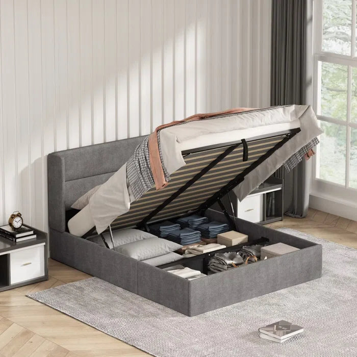 Hydraulic Bed: Upholstered Storage Bed