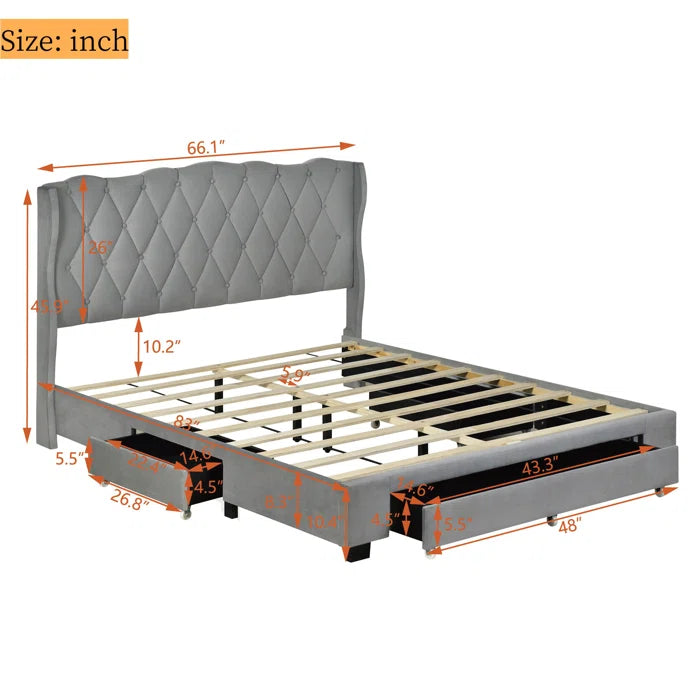 Hydraulic Bed: Upholstered Storage Bed