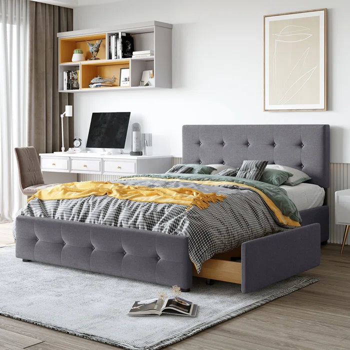Hydraulic Bed: Upholstered Storage Bed
