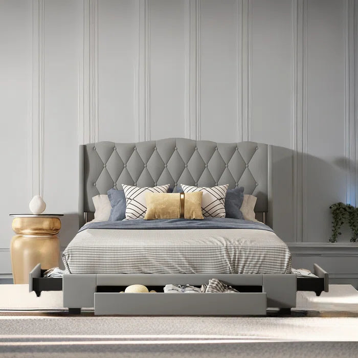 Hydraulic Bed: Upholstered Storage Bed