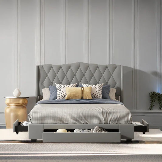 Hydraulic Bed: Upholstered Storage Bed