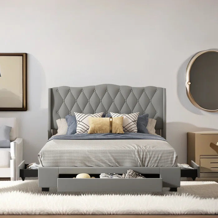 Hydraulic Bed: Upholstered Storage Bed